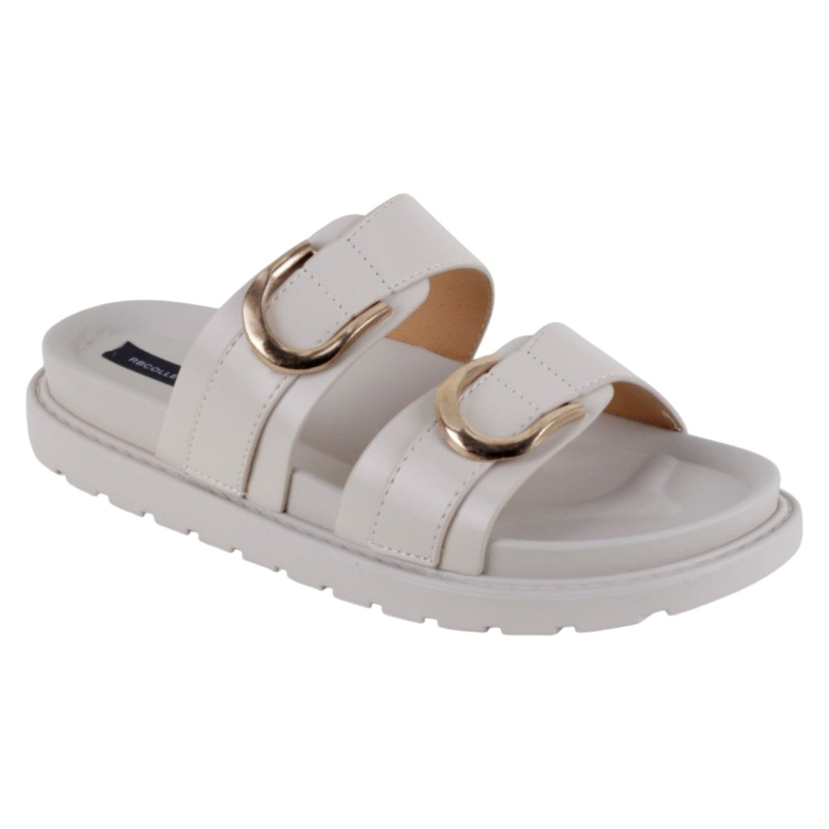 Foto 2 pulgar | Sandalias De Piso Exterior Piel Vegana Color Beige Para Mujer De Rbcollection