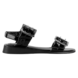 Foto 2 | Sandalias De Piso Exterior Charol Color Negro Para Mujer De Rbcollection