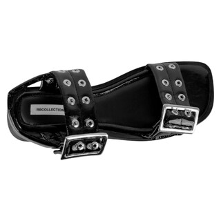 Foto 3 | Sandalias De Piso Exterior Charol Color Negro Para Mujer De Rbcollection
