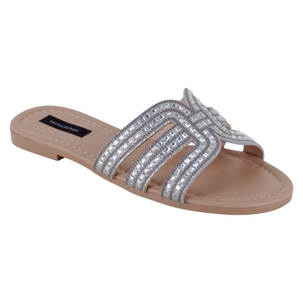 Foto 2 pulgar | Sandalias De Piso Exterior Sintético Color Plata Para Mujer De Rbcollection