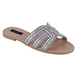 Foto 1 | Sandalias De Piso Exterior Sintético Color Plata Para Mujer De Rbcollection