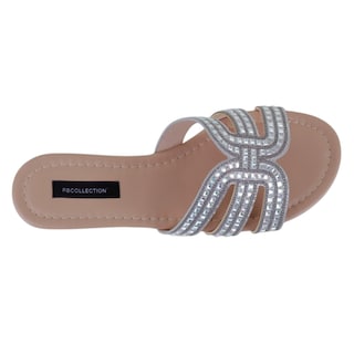 Foto 3 | Sandalias De Piso Exterior Sintético Color Plata Para Mujer De Rbcollection