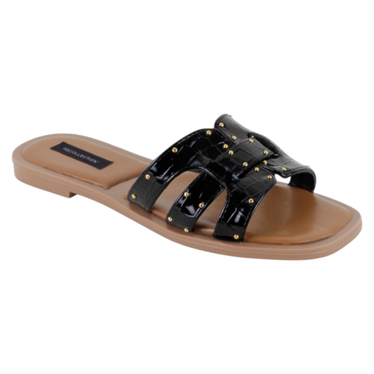 Foto 2 pulgar | Sandalias De Piso Exterior Charol Color Negro Para Mujer De Rbcollection
