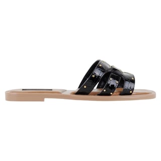 Foto 2 | Sandalias De Piso Exterior Charol Color Negro Para Mujer De Rbcollection
