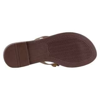 Foto 4 | Sandalias De Piso Exterior Sintético Color Dorado Para Mujer De Rbbasics