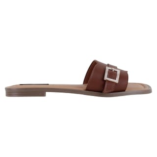Foto 2 | Sandalias De Piso Exterior Piel Vegana Color Café Para Mujer De Rbbasics