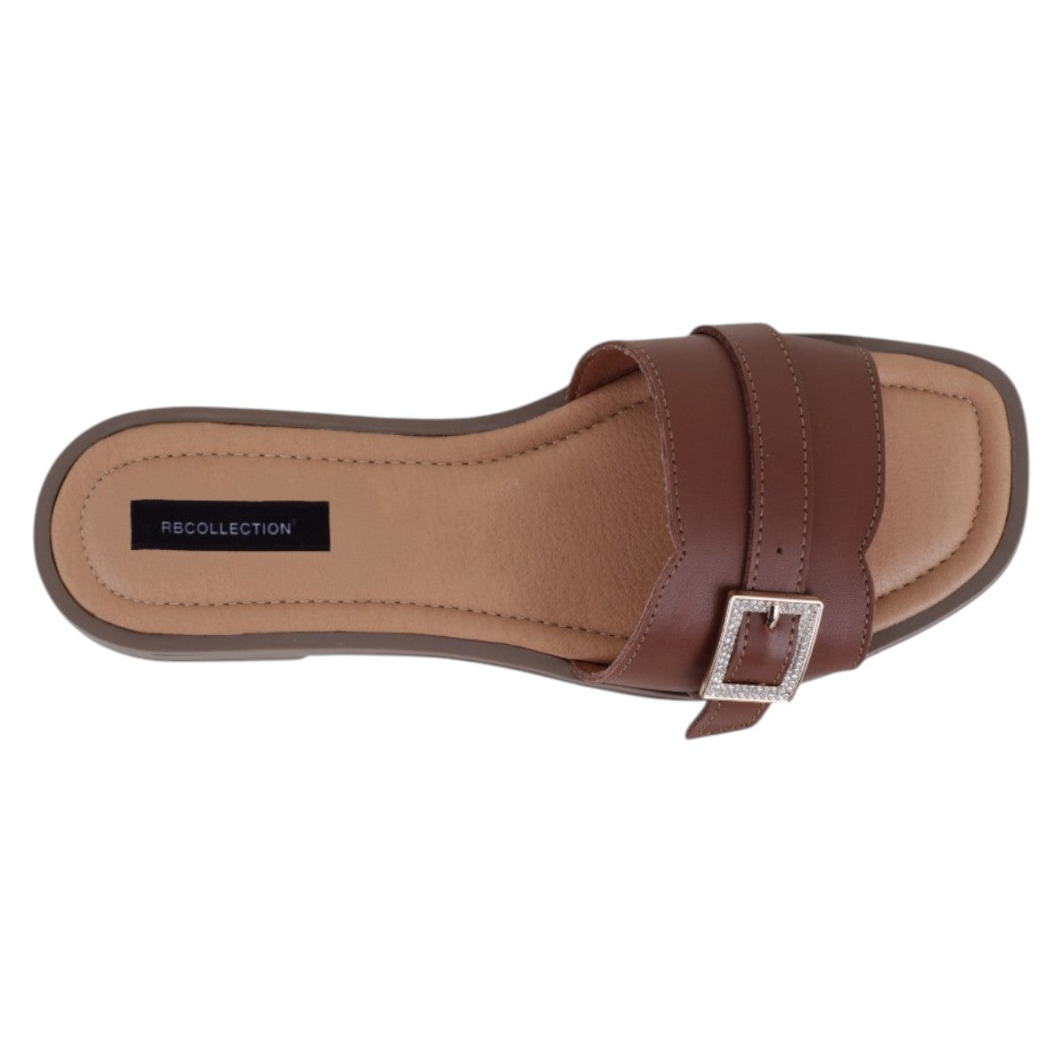 Foto 3 | Sandalias De Piso Exterior Piel Vegana Color Café Para Mujer De Rbbasics