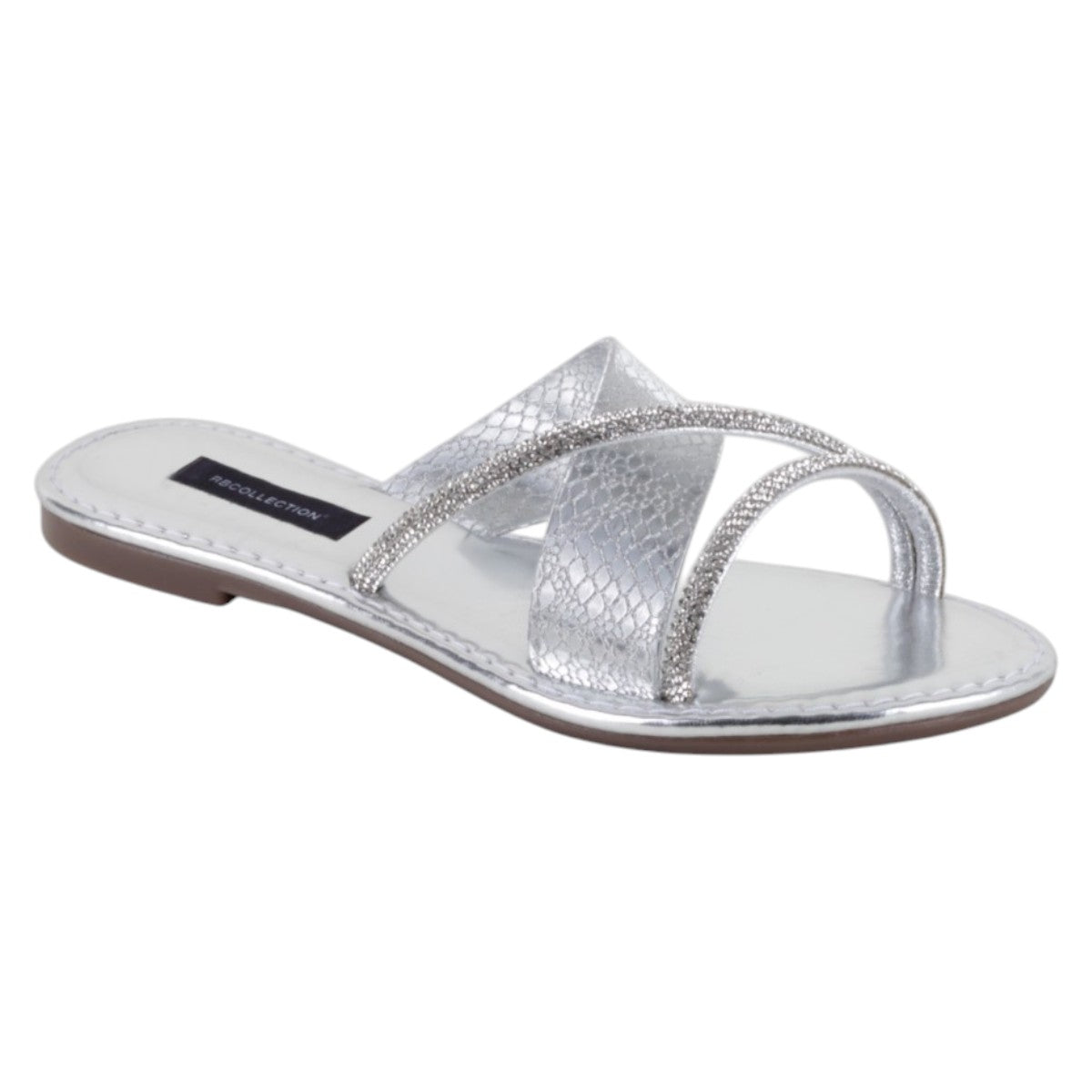 Foto 2 pulgar | Sandalias De Piso Exterior Sintético Color Plata Para Mujer De Rbbasics