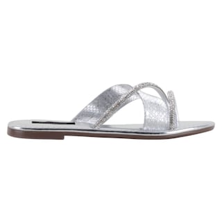 Foto 2 | Sandalias De Piso Exterior Sintético Color Plata Para Mujer De Rbbasics