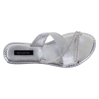 Foto 3 | Sandalias De Piso Exterior Sintético Color Plata Para Mujer De Rbbasics