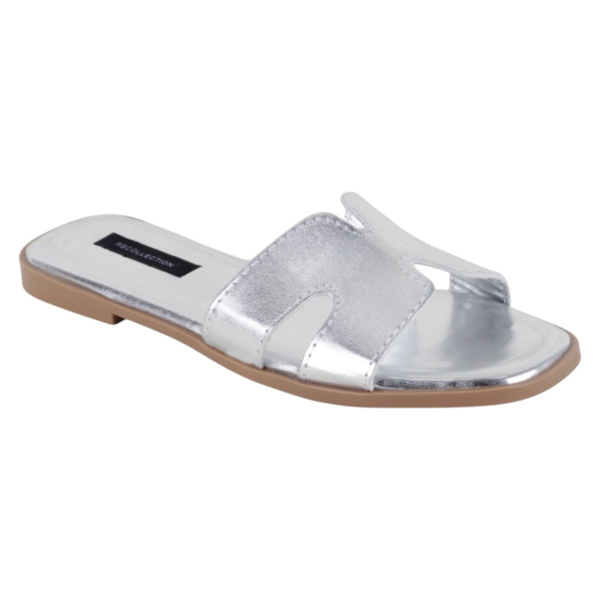 Foto 2 pulgar | Sandalias De Piso Exterior Sintético Color Plata Para Mujer De Rbbasics