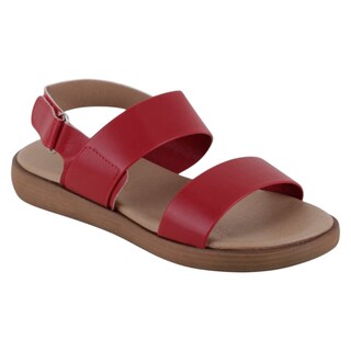 Foto 1 | Sandalias De Piso Exterior Piel Vegana Color Rojo Para Mujer De Rbcollection