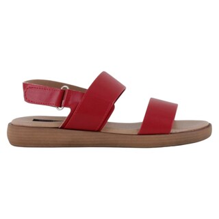 Foto 2 | Sandalias De Piso Exterior Piel Vegana Color Rojo Para Mujer De Rbcollection