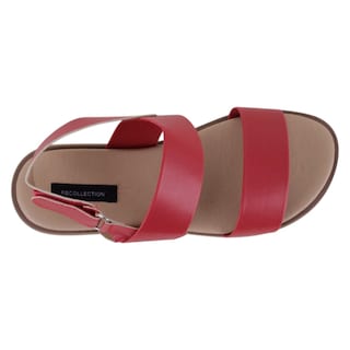 Foto 3 | Sandalias De Piso Exterior Piel Vegana Color Rojo Para Mujer De Rbcollection