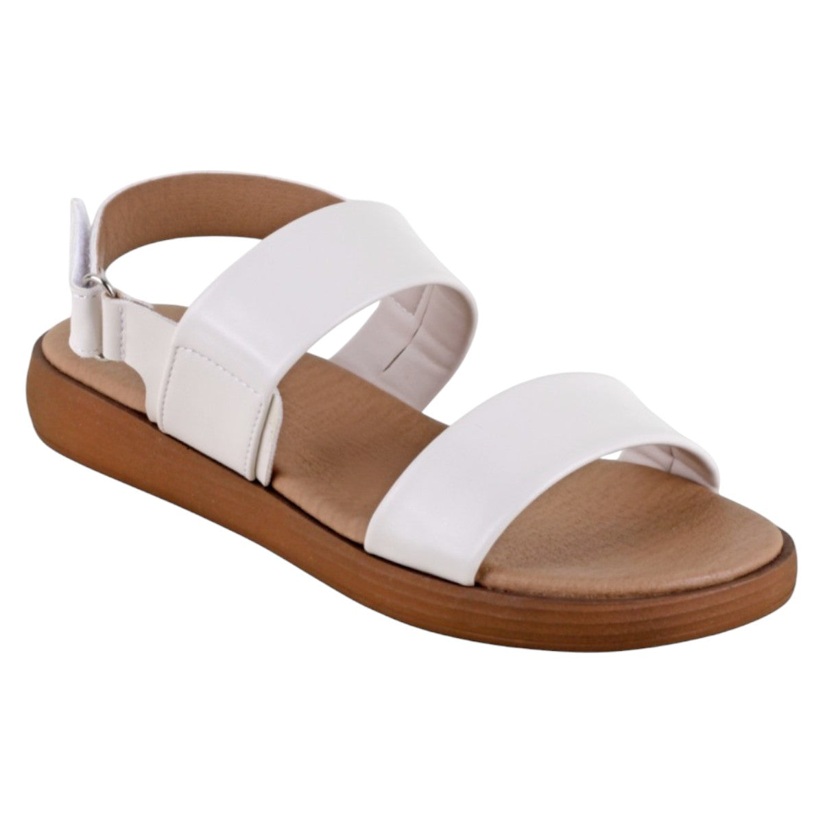 Foto 2 pulgar | Sandalias De Piso Exterior Piel Vegana Color Blanco Para Mujer De Rbcollection