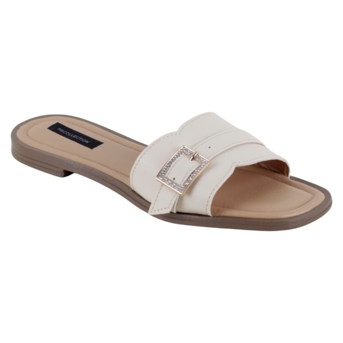 Foto 2 pulgar | Sandalias De Piso Exterior Piel Vegana Color Beige Para Mujer De Rbbasics