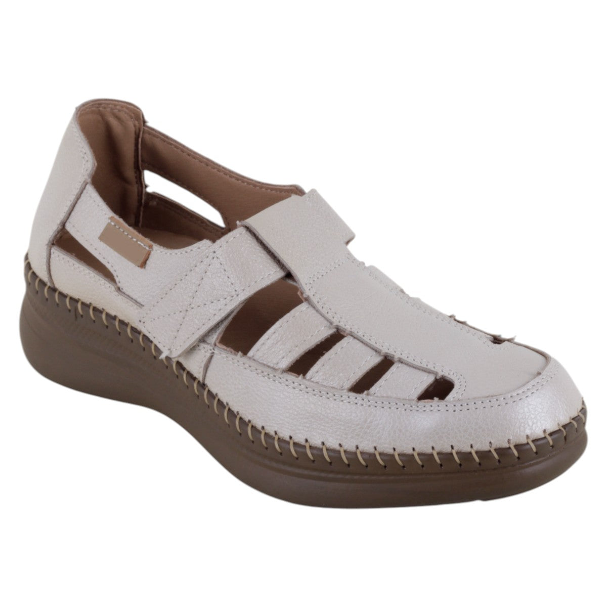 Foto 2 pulgar | Sandalias De Piso Exterior Piel Color Blanco Para Mujer De Rbcollection