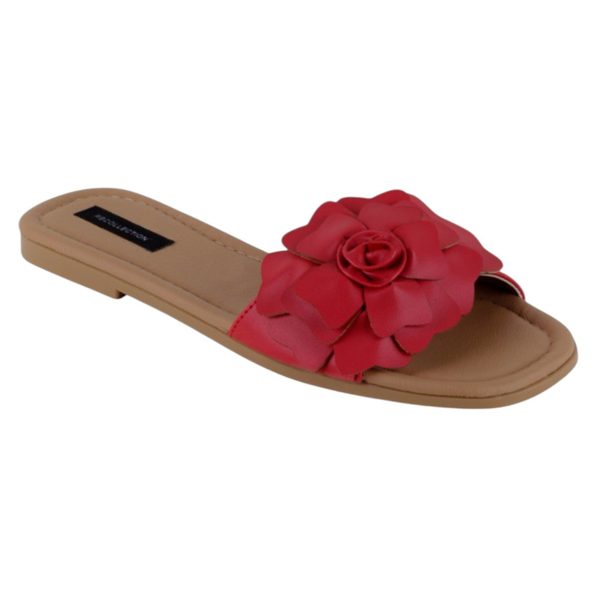 Foto 2 pulgar | Sandalias De Piso Exterior Piel Vegana Color Rojo Para Mujer De Rbbasics