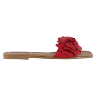 Foto 2 | Sandalias De Piso Exterior Piel Vegana Color Rojo Para Mujer De Rbbasics