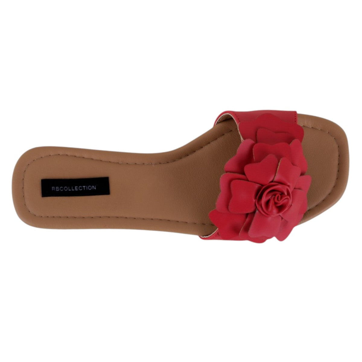 Foto 4 pulgar | Sandalias De Piso Exterior Piel Vegana Color Rojo Para Mujer De Rbbasics