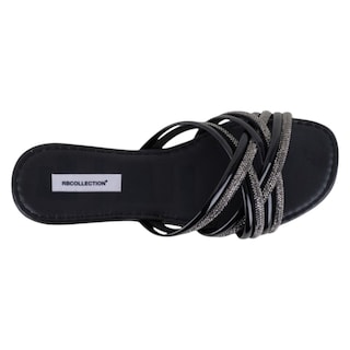 Foto 3 | Sandalias De Piso Exterior Sintético Color Negro Para Mujer De Rbbasics
