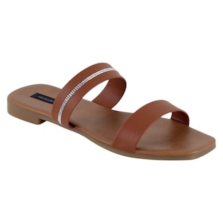 Foto 1 | Sandalias De Piso Exterior Piel Vegana Color Café Para Mujer De Rbbasics