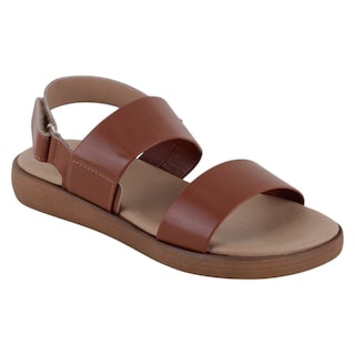 Foto 1 | Sandalias De Piso Exterior Piel Vegana Color Café Para Mujer De Rbcollection