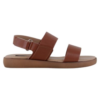 Foto 2 | Sandalias De Piso Exterior Piel Vegana Color Café Para Mujer De Rbcollection