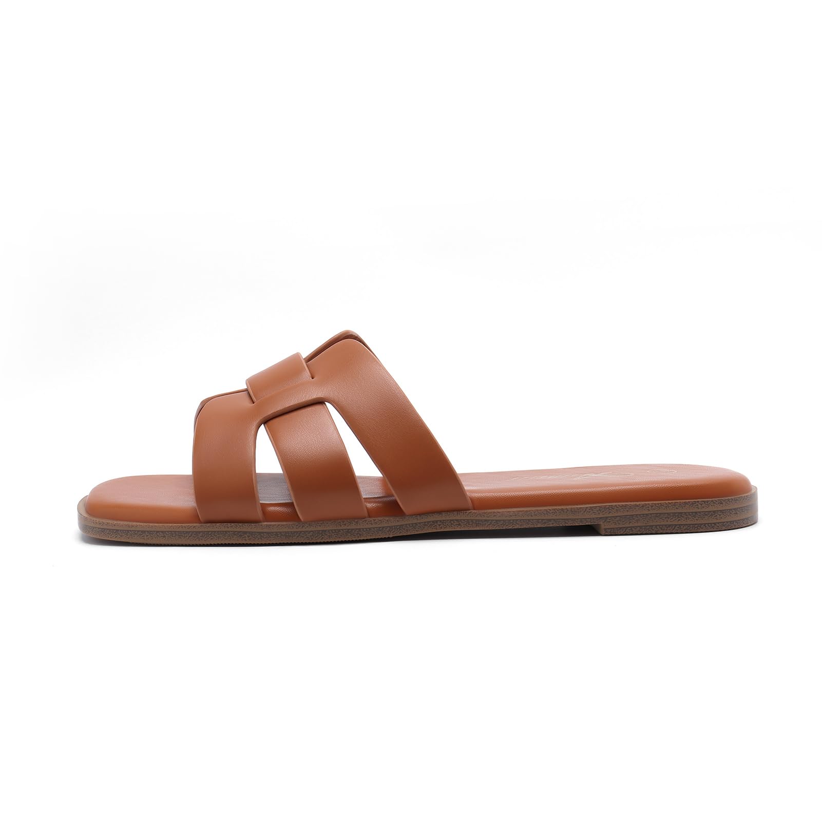 Foto 3 pulgar | Sandalias Athlefit De Cuero Marrón Cuadradas Con Punta Abierta Para Mujer 37 - Venta Internacional.