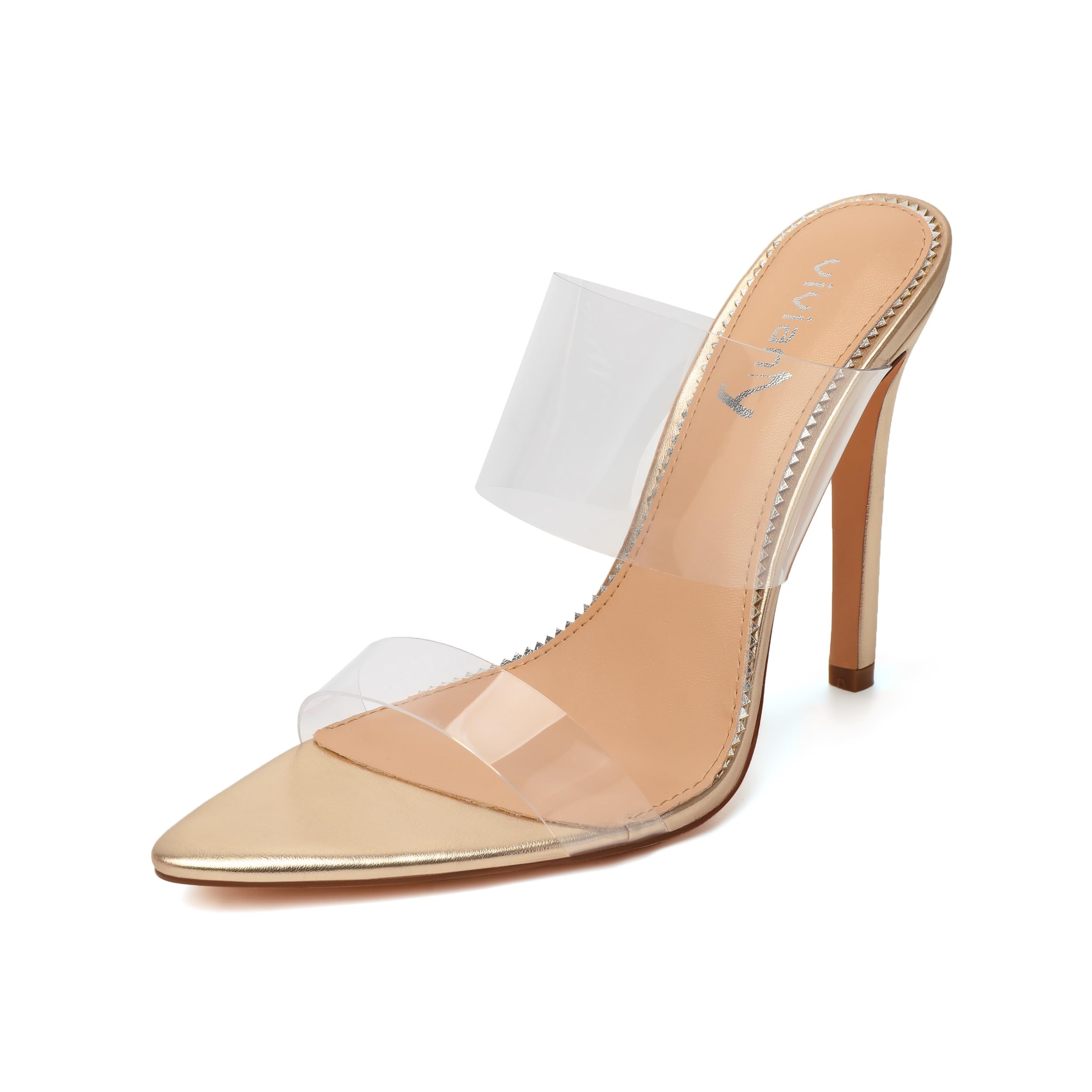 Foto 2 pulgar | Sandalias Vívidamente Transparentes Con Tacón Puntiagudo Y Tacón De Aguja Para Mujer - Venta Internacional.