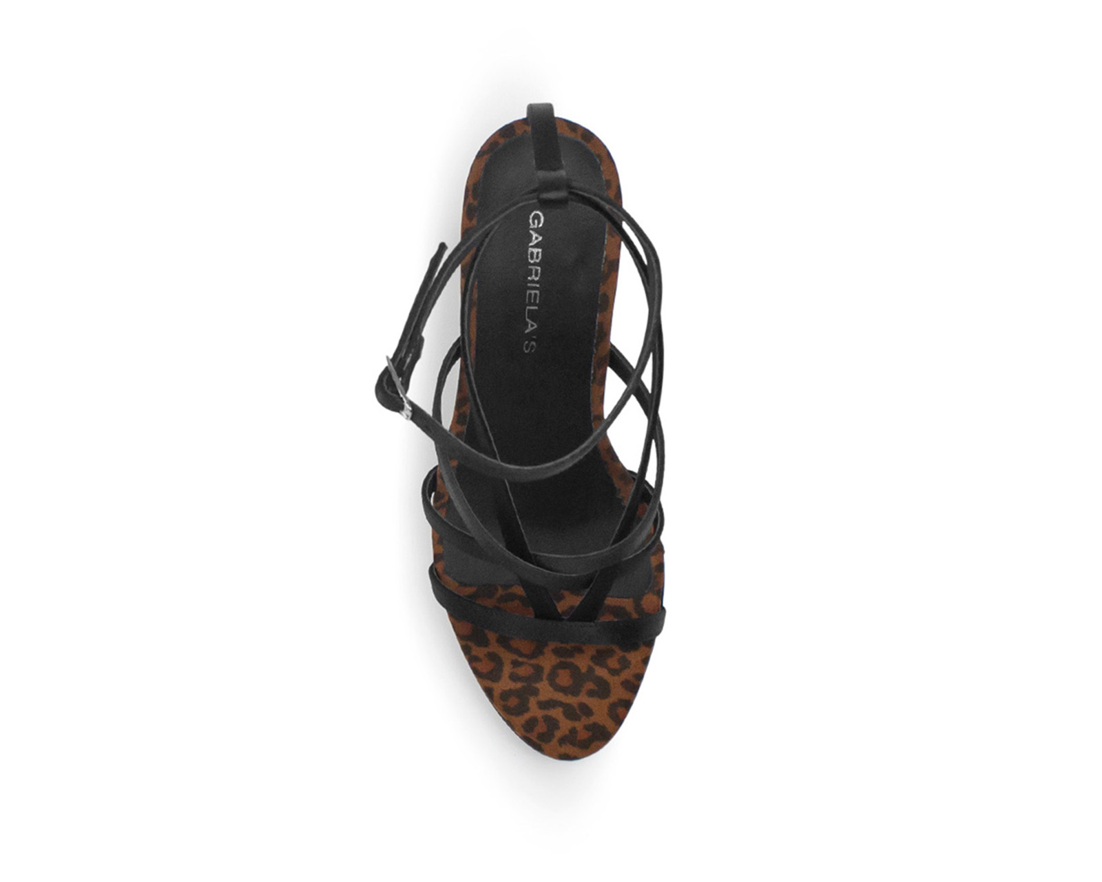 Foto 4 pulgar | Sandalia Color Negro Tiras Material Shantung
