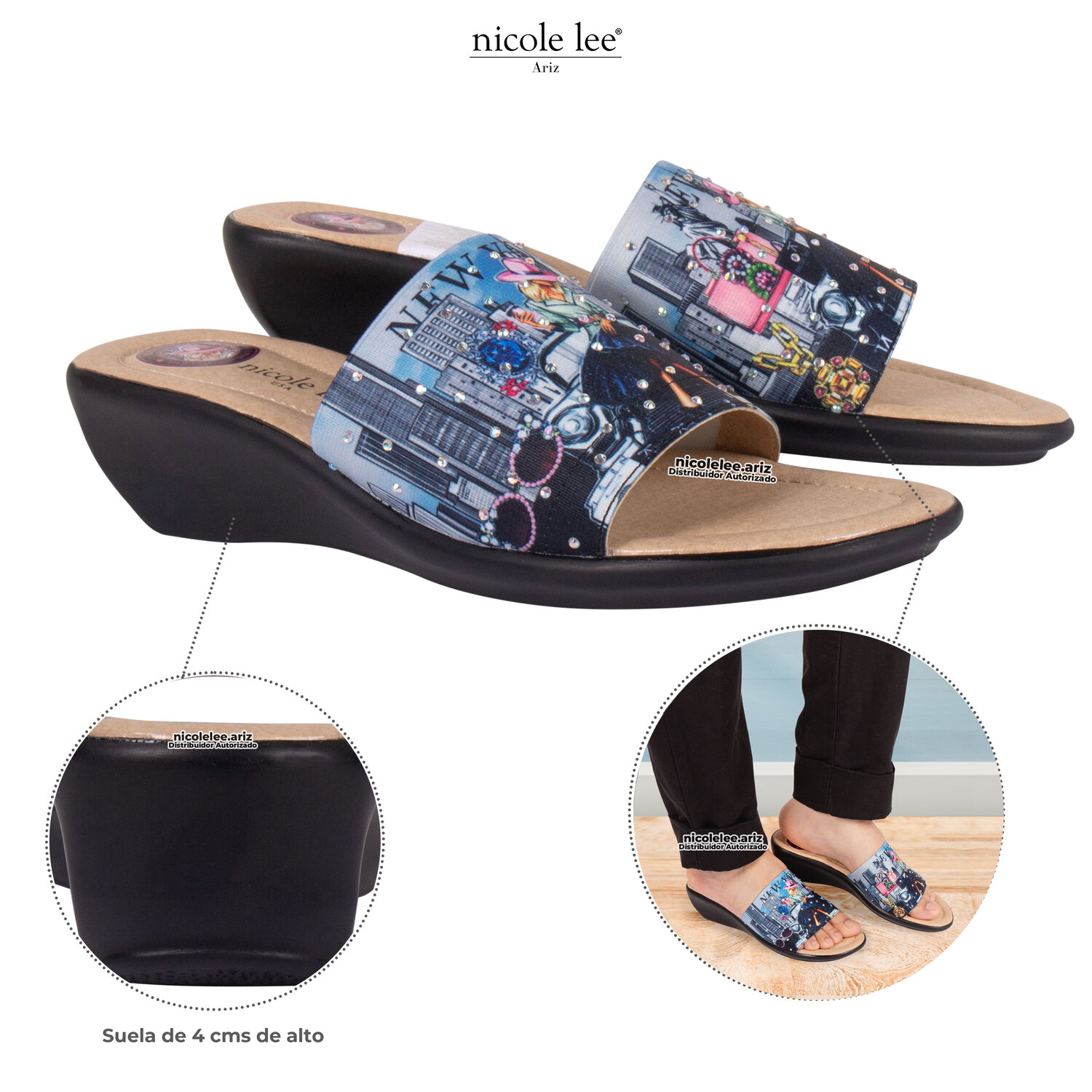 Foto 4 pulgar | Sandalias Marca Nicole Lee Con Plataforma Baja S New York Talla 7