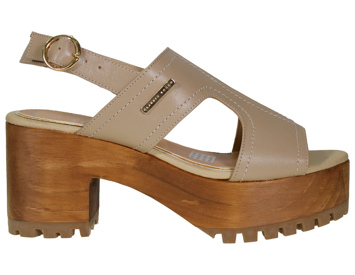 Foto 2 | Sandalias de Piel Claudio Rocco color Beige para Mujer