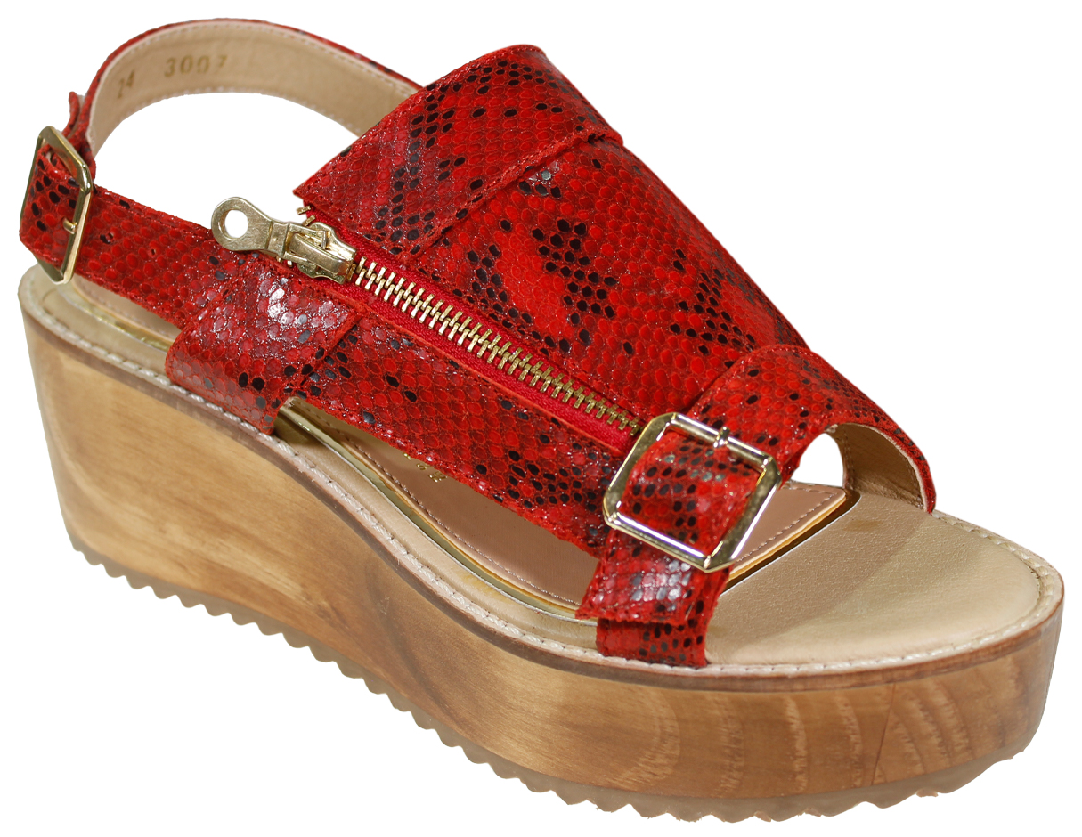 Sandalias de Piel Claudio Rocco color Rojo para Mujer