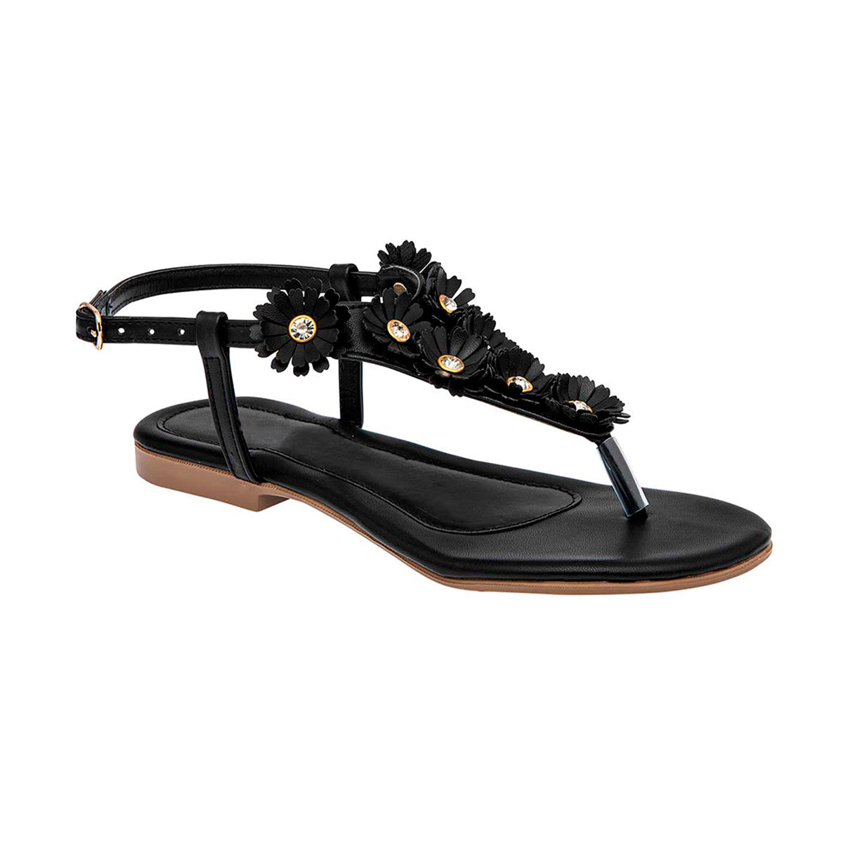 Sandalias de Piso para Mujer Rbbasics color Negro