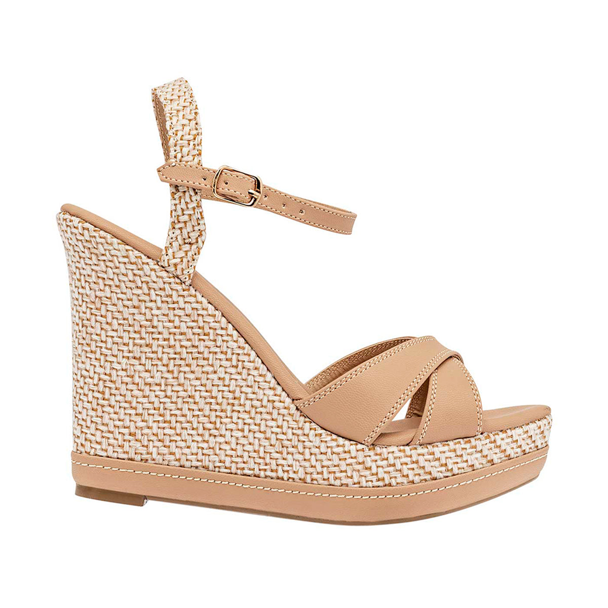 Foto 2 | Sandalias con Plataforma Rbbasics color Beige  para Mujer