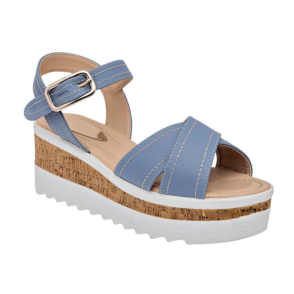 Sandalias Con Plataforma Rbcollection Exterior Sintético Color Azul