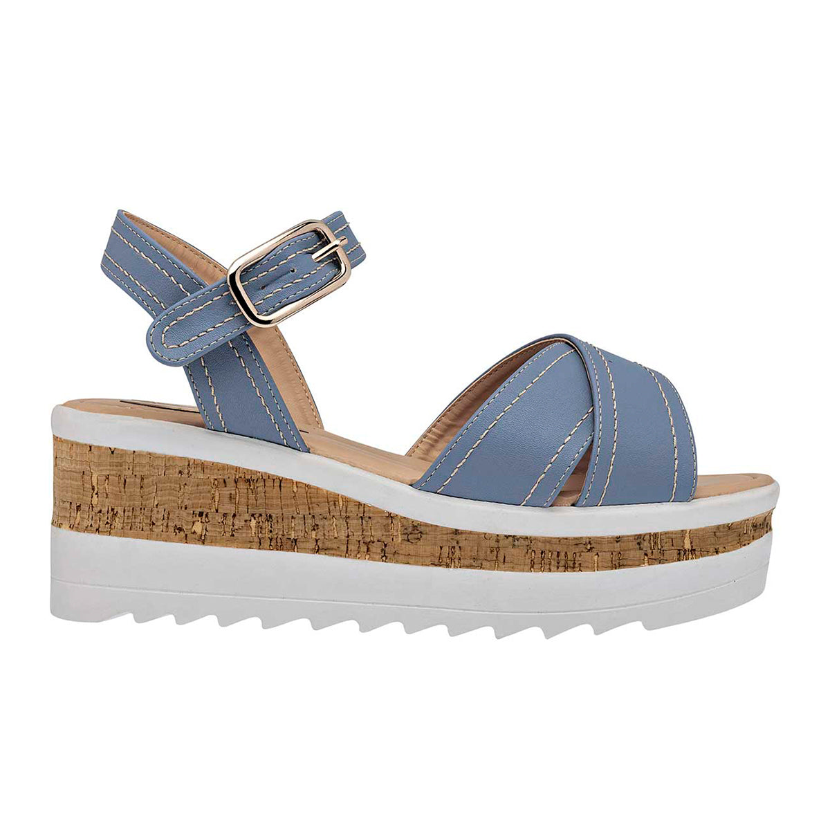 Foto 2 | Sandalias Con Plataforma Rbcollection Exterior Sintético Color Azul