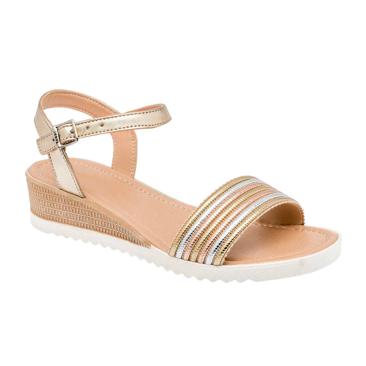 Foto 1 | Sandalias Con Plataforma Rbcollection Exterior Sintético Color Oro