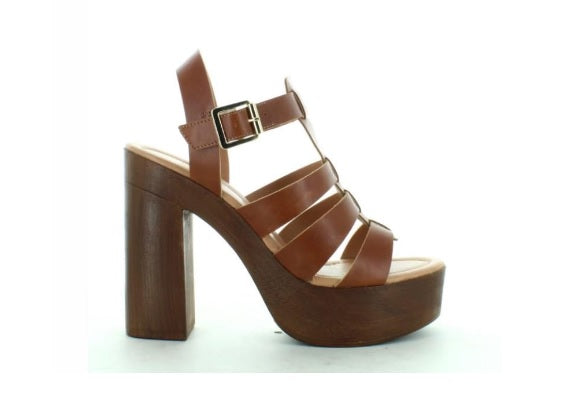 Foto 2 pulgar | Sandalias con Tacón y Plataforma Perugia 011351 Marrones para Mujer