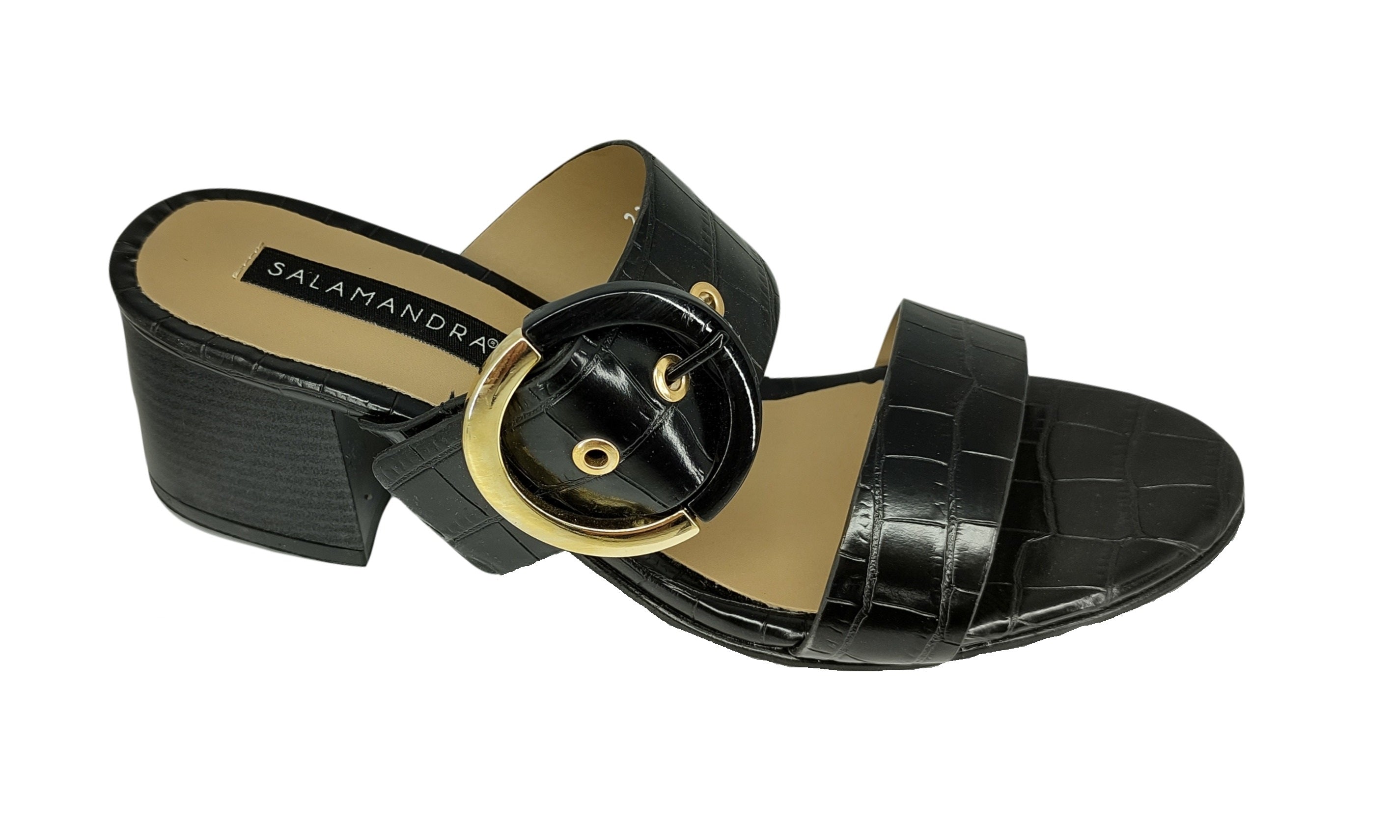Sandalias con Tacón Salamandra 203-04 Negras para Mujer