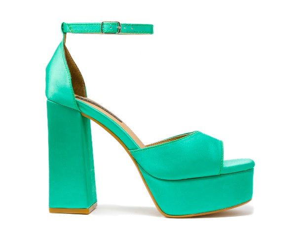 Foto 2 pulgar | Sandalias con Tacón y Plataforma Salamandra 259-3761 Verde Menta para Mujer