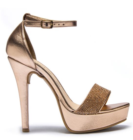 Foto 1 | Sandalias de Tacón Ozono Oro Rosado para Mujer