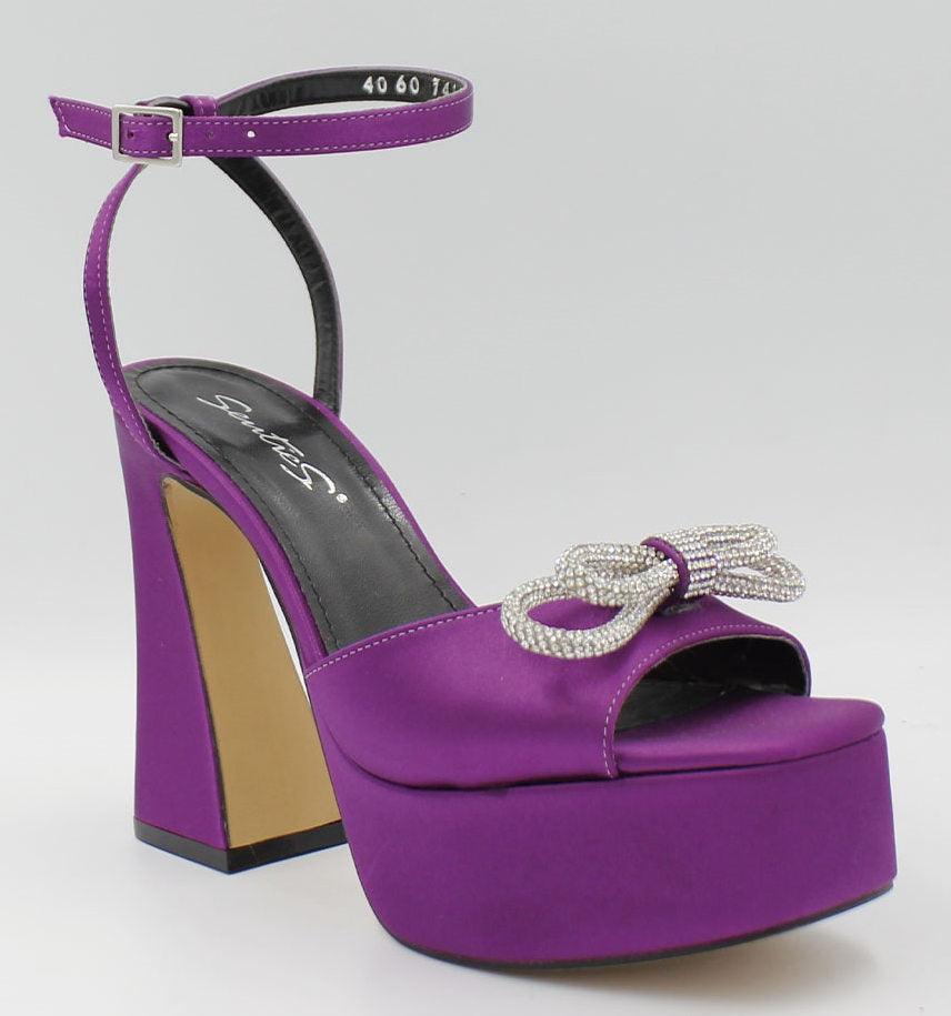 Sandalias con Tacón Danae Núñez SE 60-741 Púrpuras para Mujer