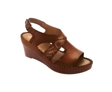 Foto 1 | Sandalias con Tacón Lobo Solo color Marrón para Mujer