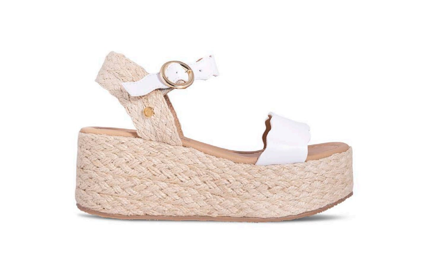 Sandalias con Plataforma Hispana 011802 Blancas para Mujer