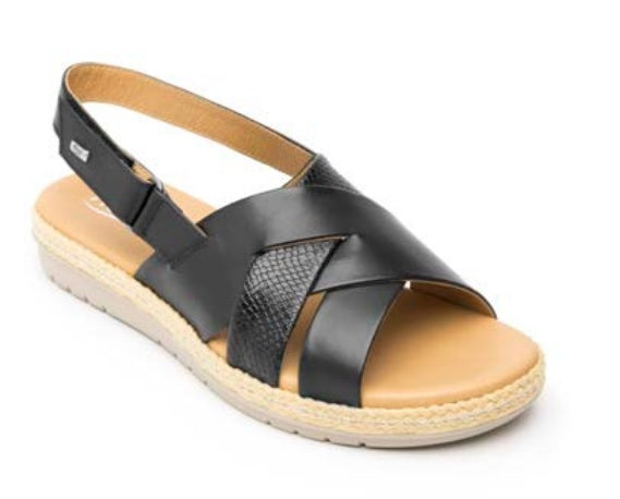Foto 1 | Sandalias Flexi 100224 Negras para Mujer