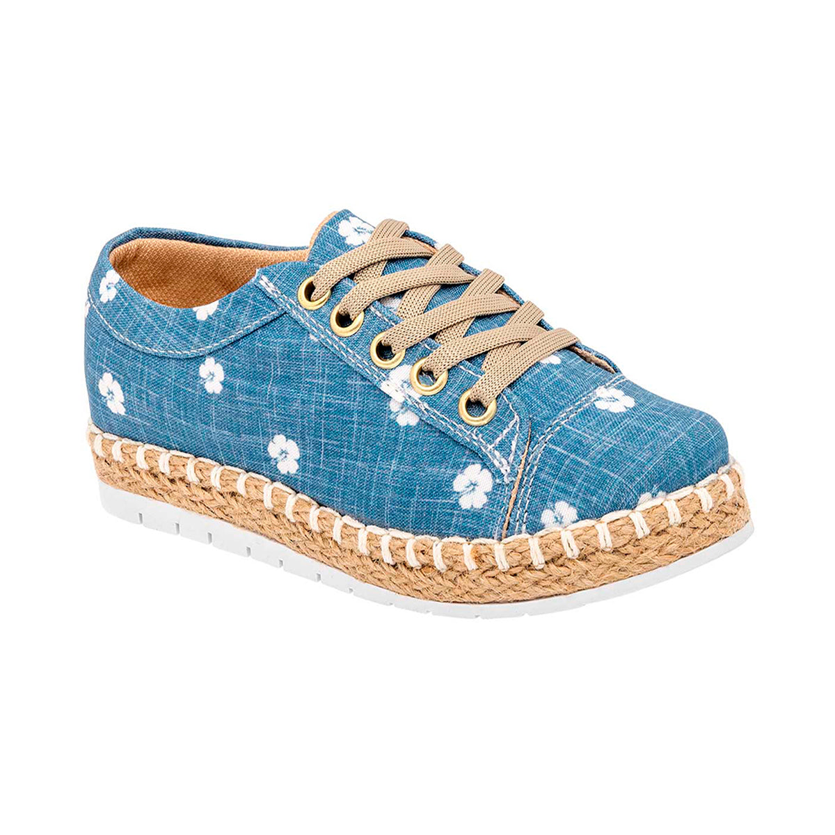 Zapato Oxfords Rbbasics 3502 color Azul de Mezclilla Exterior Textil para Mujer