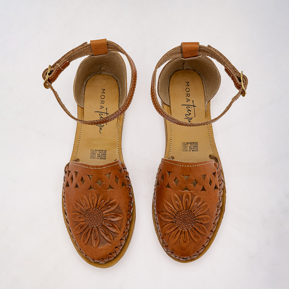 Foto 3 | Sandalias Mora Tierra Camel para Mujer