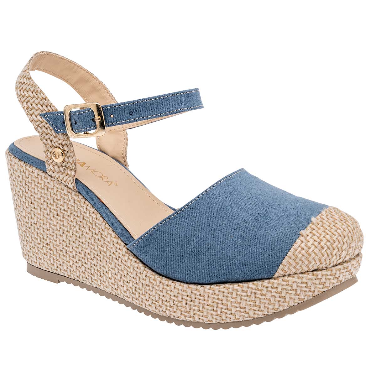 Foto 2 pulgar | Sandalias de Tacón Moramora Azules para Mujer